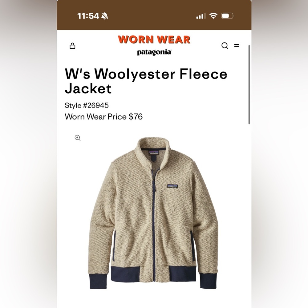 Patagonia Men's Woolyester Fleece Jacket - Tan - MEDIUM